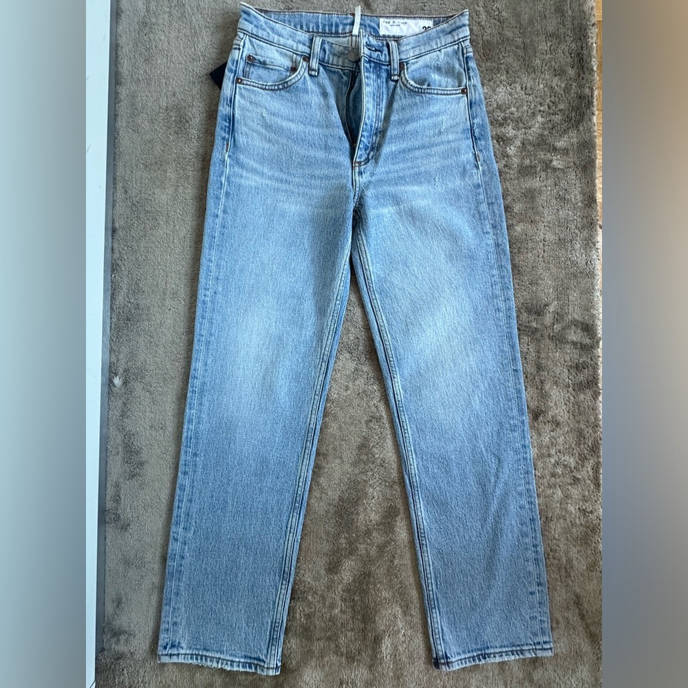 NWT!! Rag & Bone MID - RISE  Harlow Straight Jeans, SIZE 25